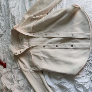 NWOT abercrombie shirt jacket in cream